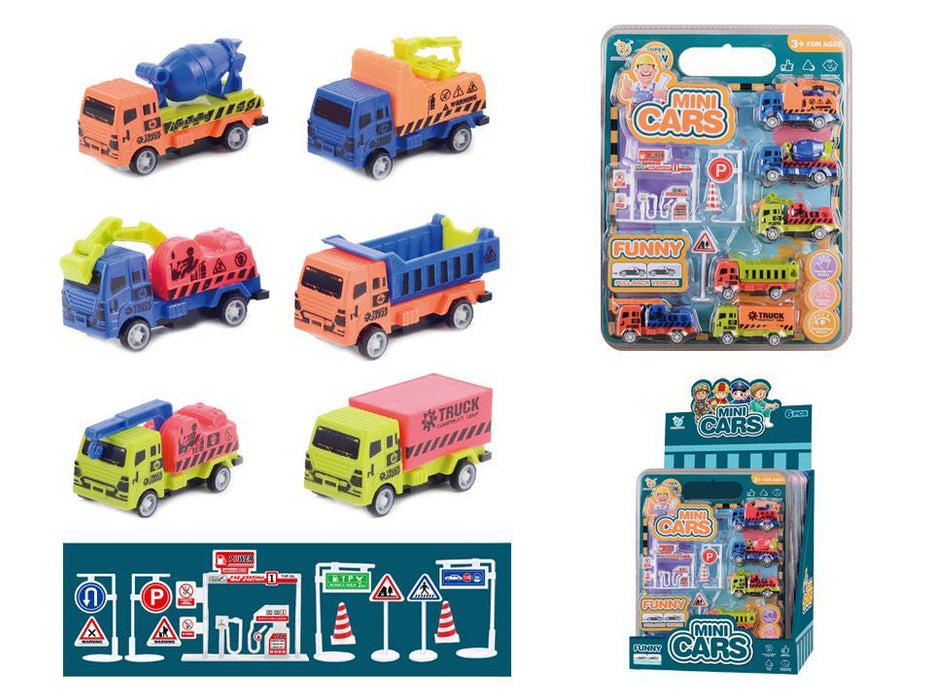 CITY TRUCKS PLAYSET - PULL BACK
