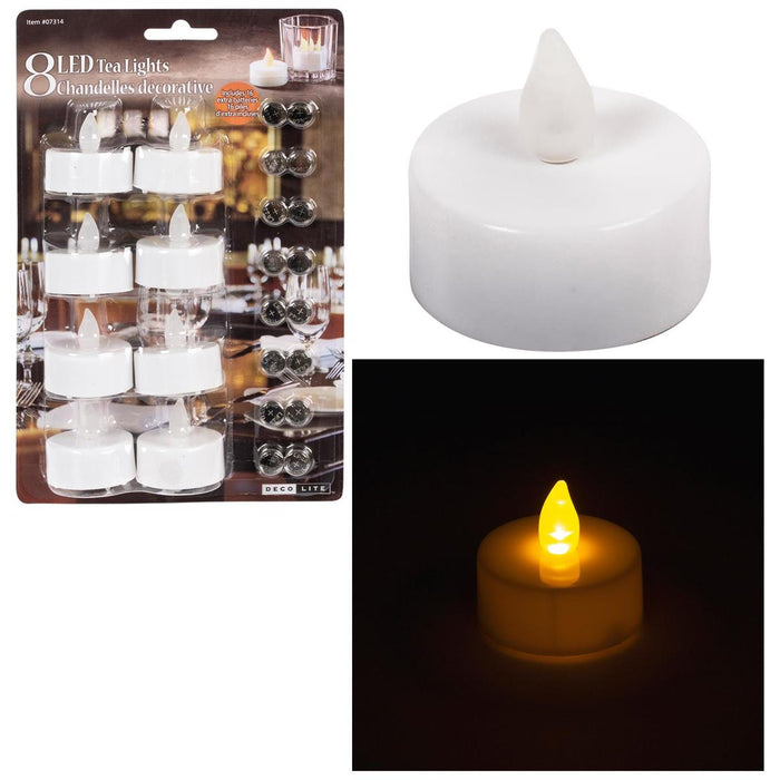 8PC LED FLICKERING TEALIGHTS