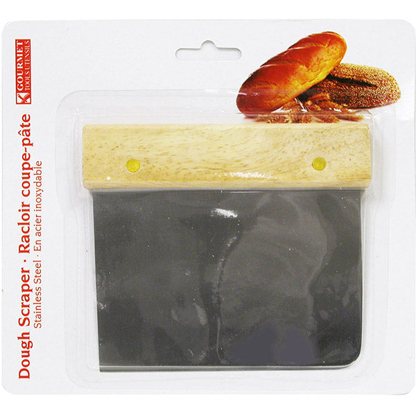 SCRAPER DOUGH SS WOOD HANDLE