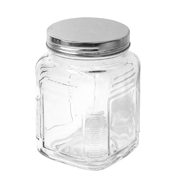 SQUARE ART CANISTER WITH TWIST LID