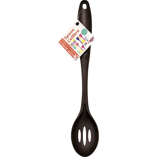 NYLON BLACK SLOTTED SPOON