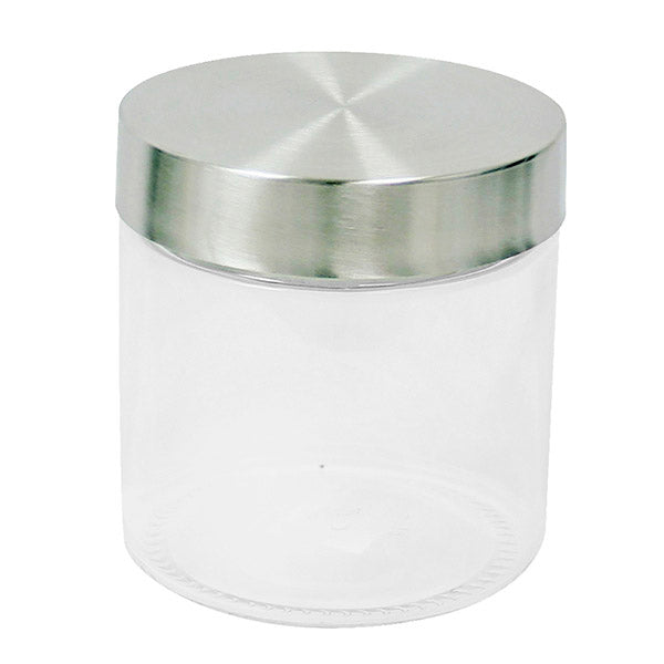 JAR GLASS STAINLESS STEEL LID 750ML