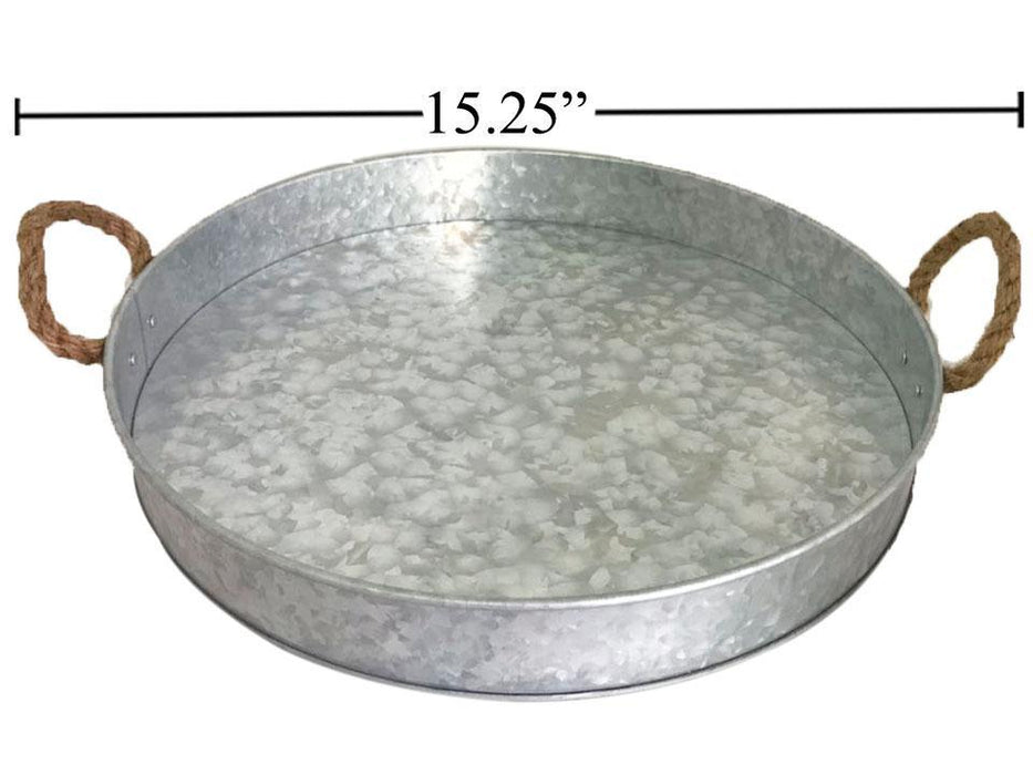 15.25IN GALVANIZED ROUND TRAY