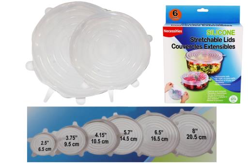SILICONE SEALING LIDS PACK OF 6