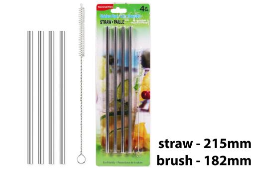 STAINLESS STEEL STRAWS W/CLEANER