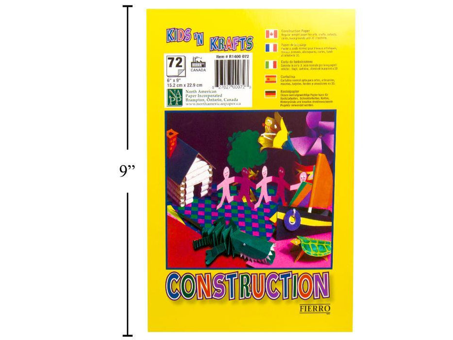 CONSTRUCTION PAPER 6'' X 9'' - 72 SHEETS