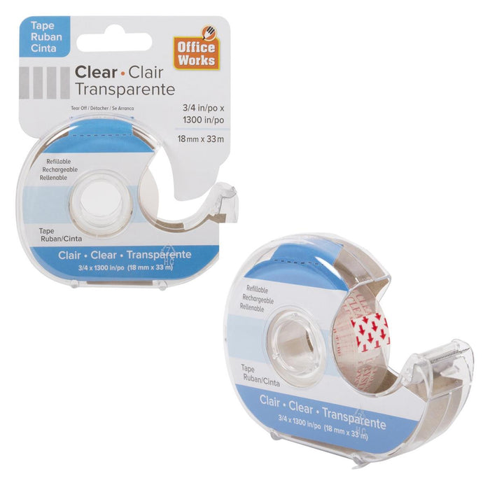 CLEAR TAPE WITH DISPENSER 3/4'' X 1300''