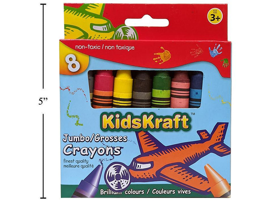 KIDS KRAFT JUMBO CRAYONS BRILLIANT COLOURS 8 PCS