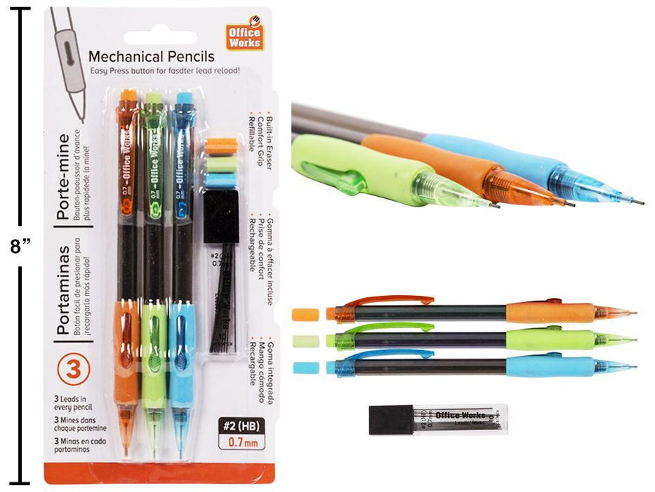 MECHANICAL PENCILS PACK OF 3