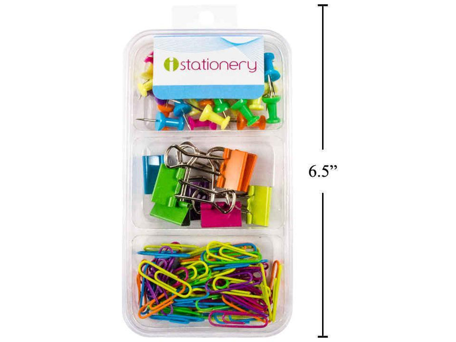 STATIONERY ASSORTED CLIPS  PUSH PINS