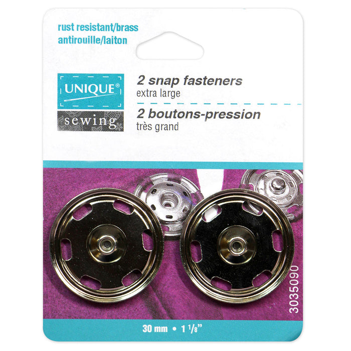 UNIQUE SEWING SNAP FASTENERS NICKEL 1 1/8IN - 2 SETS