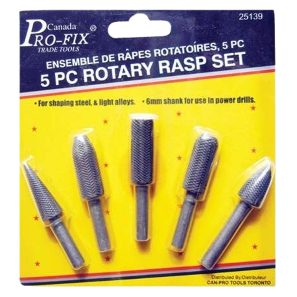 5 PC ROTARY RASP SET