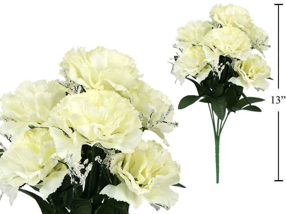 CARNATIONS WITH BABY BREATH - CREAM