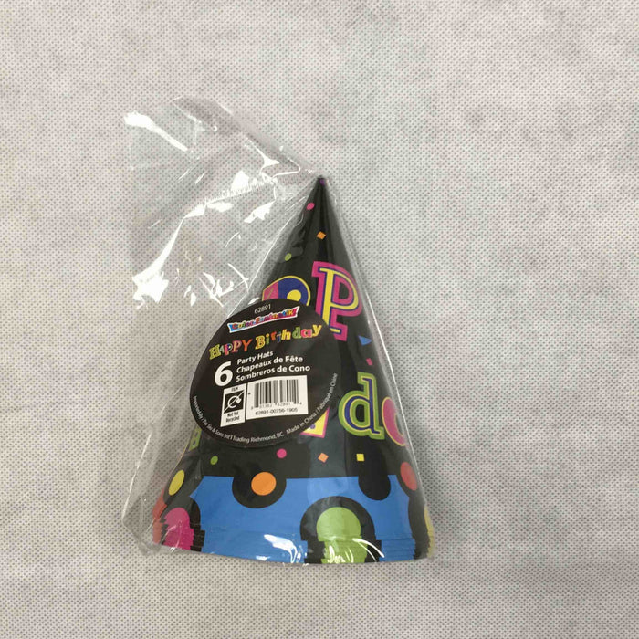 SMILEY PARTY HATS 6PK