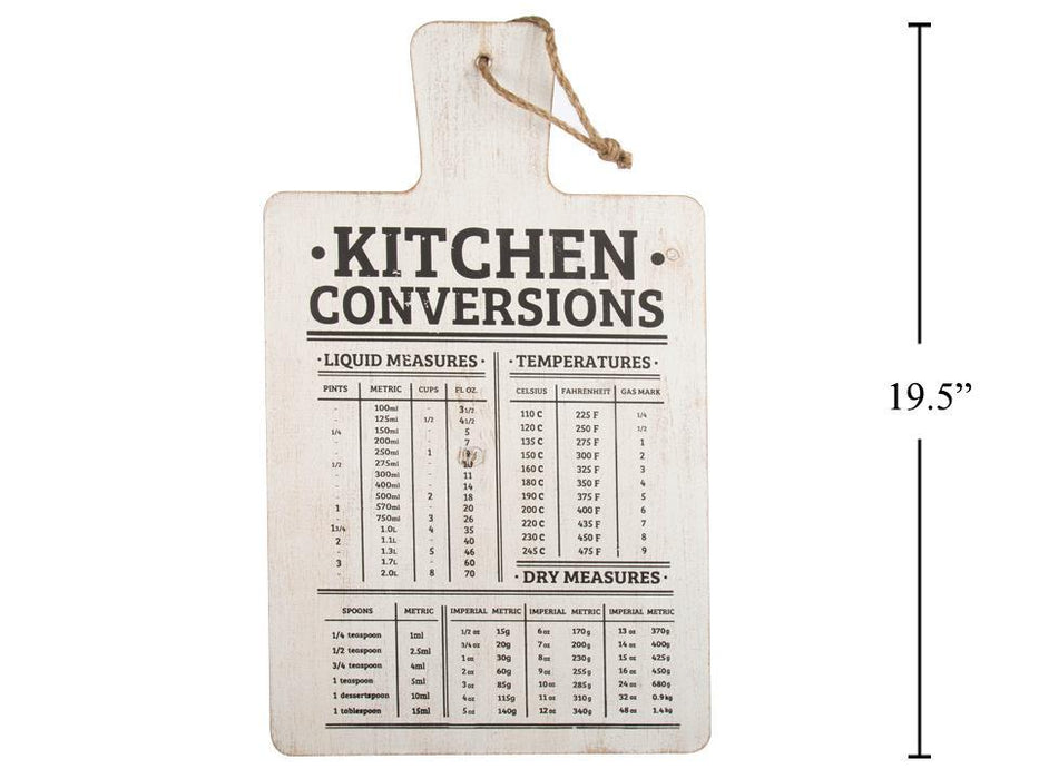 KITCHEN CONVERSIONS HANGING SIGN, MDF, - 19.5'' X 11.25''