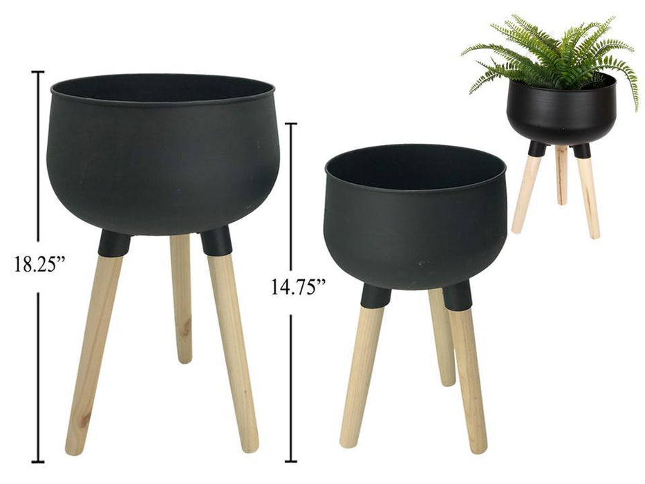 BOHO METAL PLANTER BLACK - SMALL