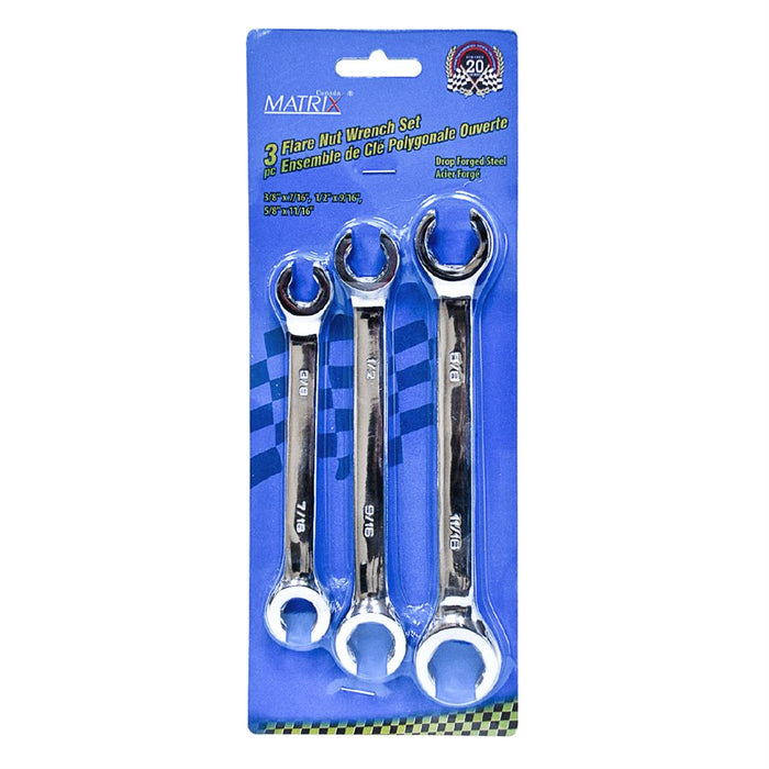 3PC FLARE NUT WRENCH SET