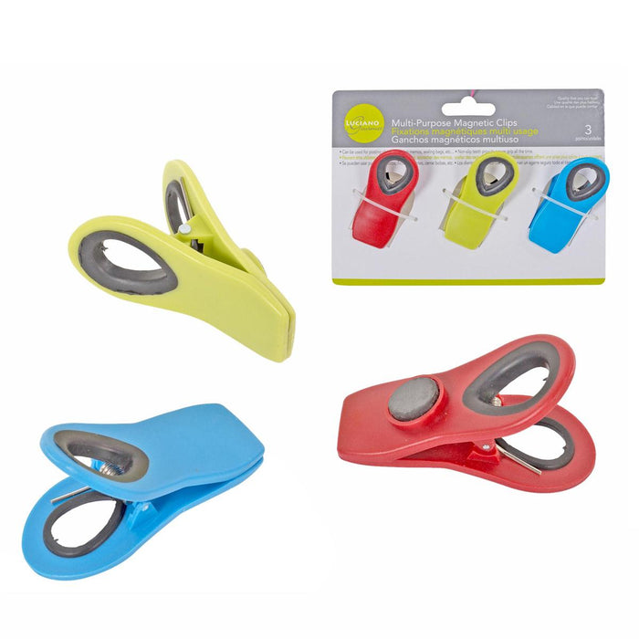 COLORED MULTI PURPOSE MAGNETIC CLIPS 3 PCS