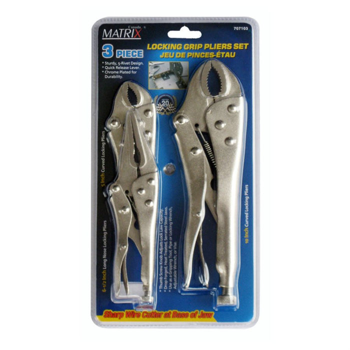 3PC LOCKING PLIERS SET (7IN AND 10IN)