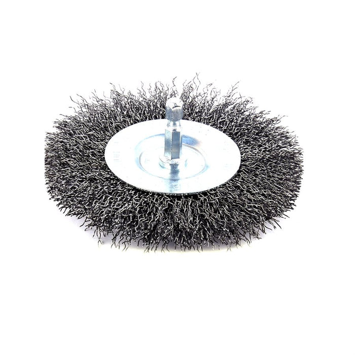 WIRE WHEEL BRUSH 3IN CRIMPED 1/4IN SHANK