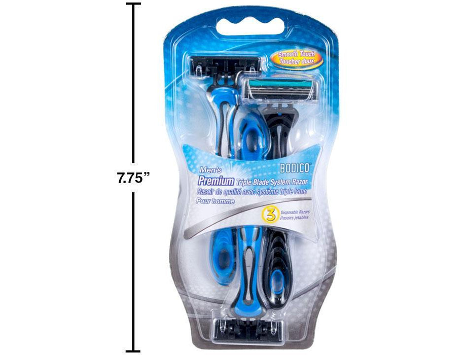 BODICO MENS RAZORS S/S TRIPLE BLADE 3 PCS