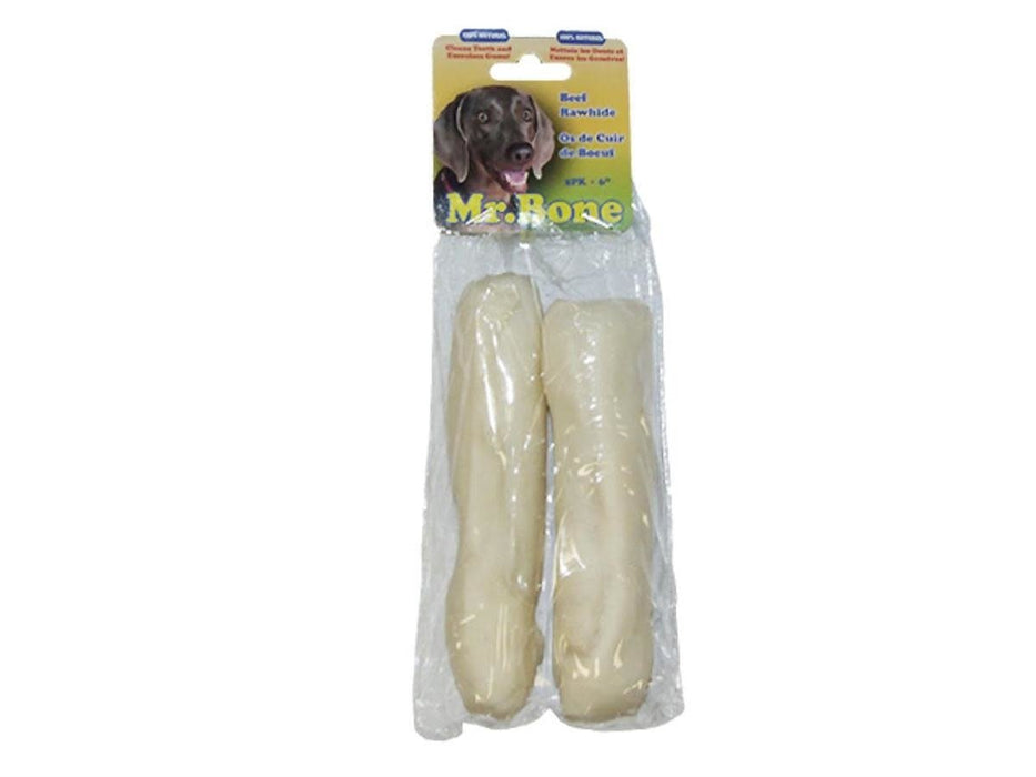 MR. BONE 6'' WHITE RAWHIDE RETRIEVERS, - 48G