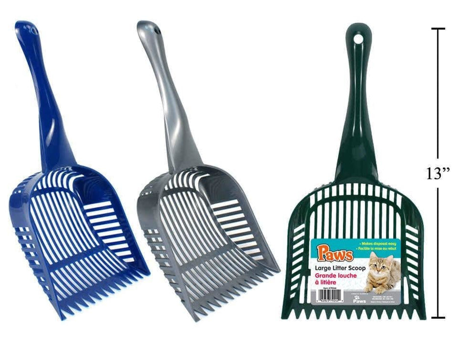 PAWS LARGE LITTER SCOOP - 13'' X .25'' X 1.5''