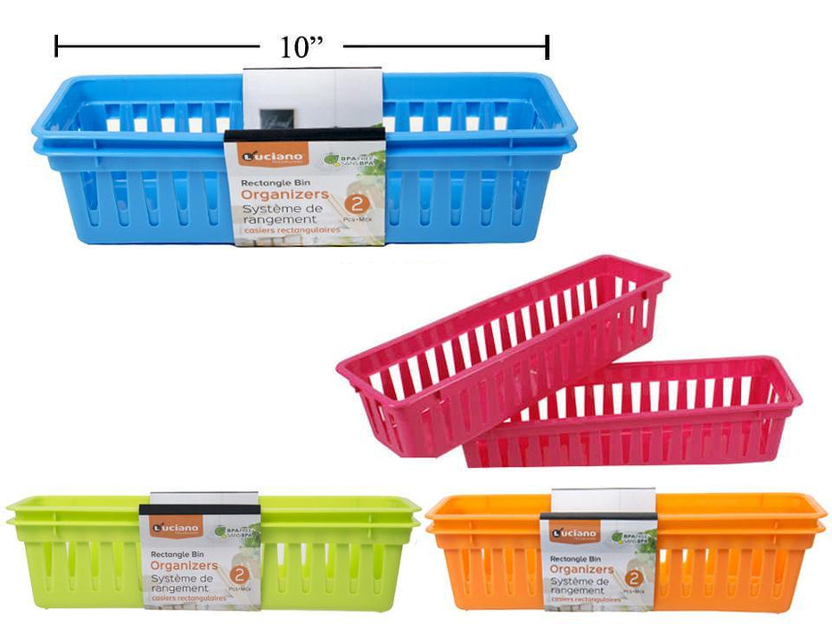 RECT. BIN ORGANIZERS 10.25'' X 3'' X 2.5'' PACK OF 2