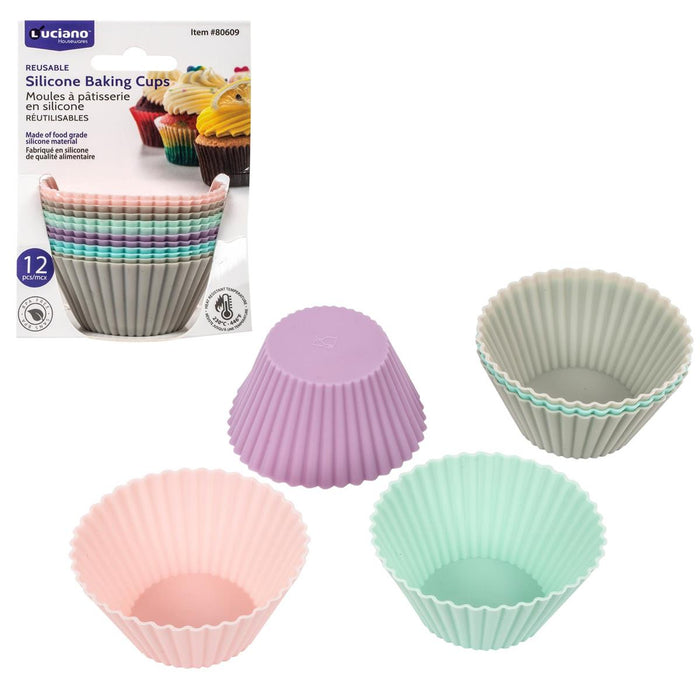 SILICONE BAKING CUPS - 12 PCS