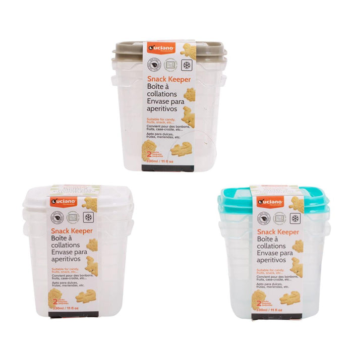 2-PC SNACK KEEPER, 3 COLORS
