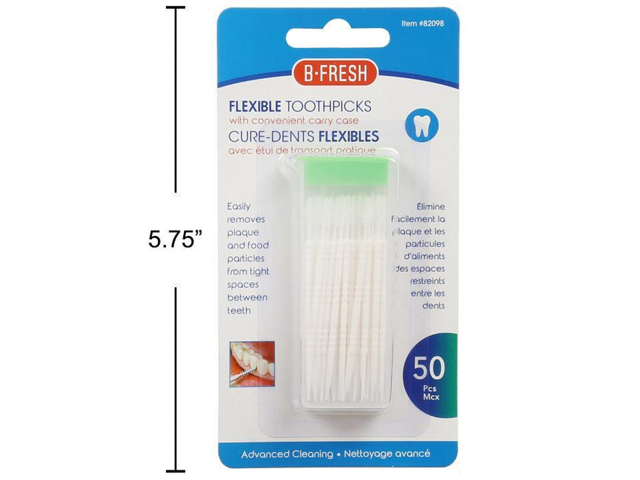 BODICO DENTAL FLEXIBLE TOOTHPICKS WITH CARRY CASE  - 50 PCS