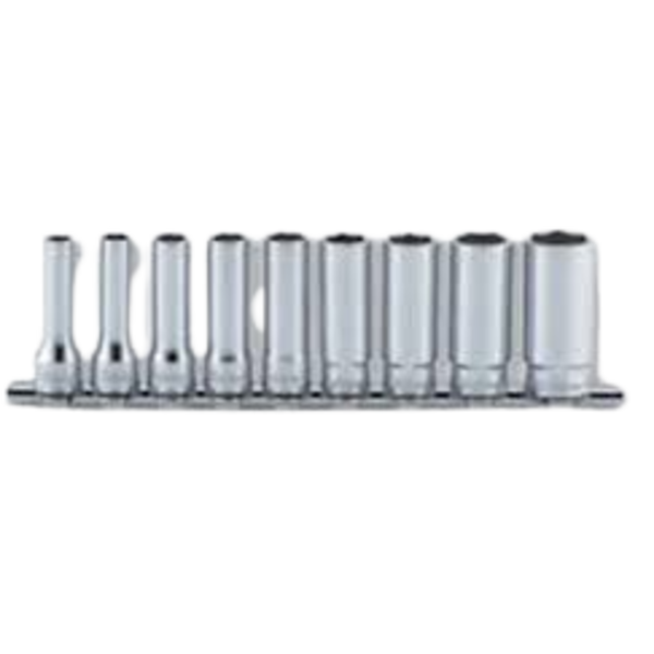 9PC 1/4IN DR. DEEP SOCKET SET , METRIC - 12 PC