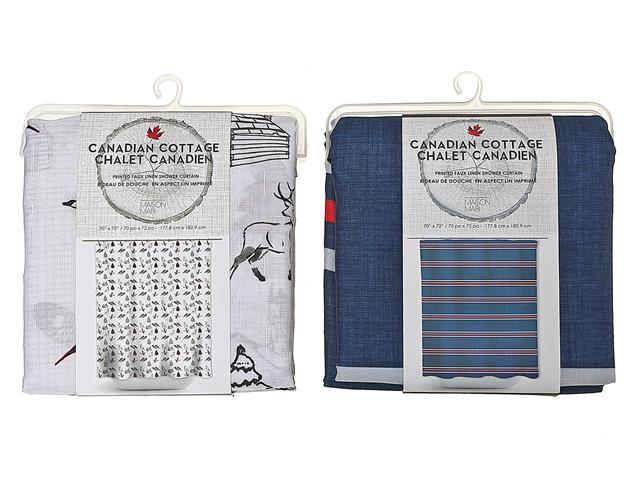 FAUX LINEN TEXTURED SHOWER CURTAIN 70"X72"