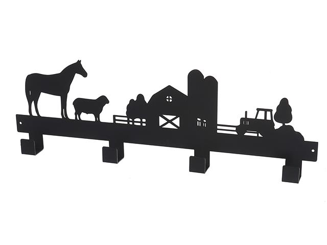 SCENIC METAL BLACK 4 HOOK HANGER