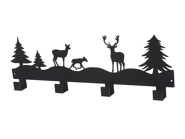 SCENIC METAL BLACK 4 HOOK HANGER