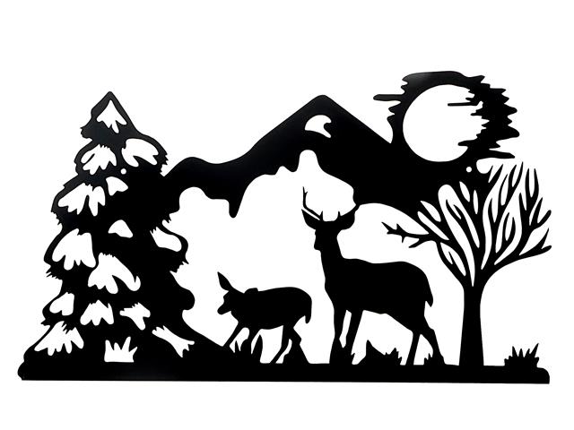 METAL WALL DECO DEER ON A STROLL