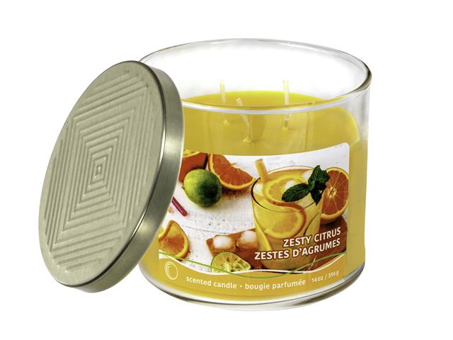 14OZ 3 WICK JAR CANDLE WITH LID