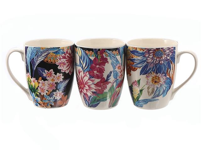 VIBRANT BLOOMS CERAMIC COFFEE MUGS