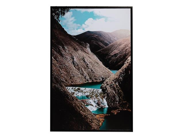 RIVER BETWEEN THE MOUNTAINS - FRAMED CANVAS