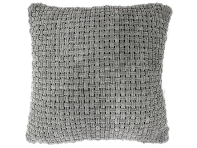 BASKETWEAVE CUSHION GREY