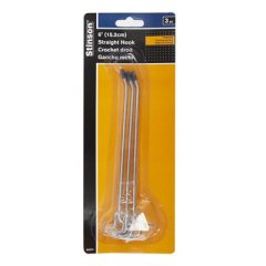 DOUBLE PRONG PEG HOOKS 6" 3PK
