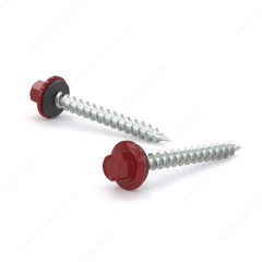 ROOFING SCREW RED-HEX, STEEL/NEOPRENE WASHER #9, 2" 400PK
