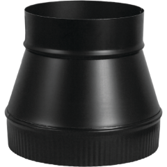 FLUE PIPE INCREASER, 8 X 7 IN, CRIMPED, 24 GA, MATTE, BLACK