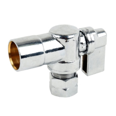 SWEAT QUARTER TURN ANGLE STOP VALVE 1/2IN COPPER X 3/8IN OD