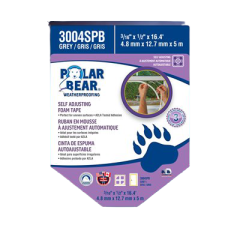 GAP SEAL SELF ADJUSTING FOAM TAPE 3 / 16IN X 3 / 8IN X 16.4FT GRAY