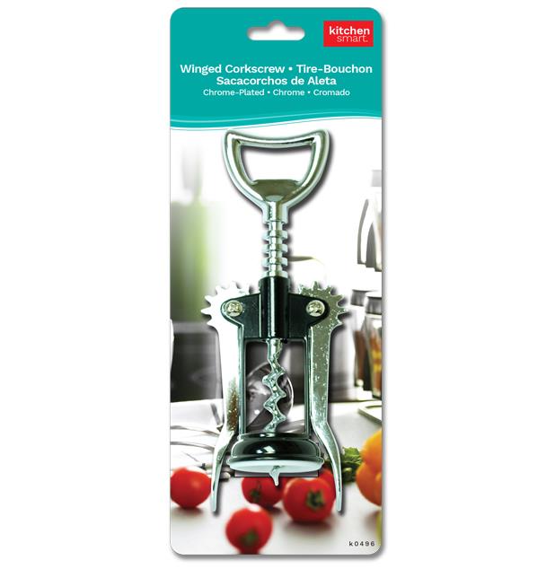 WINGED CORKSCREW CHROME PLATED
