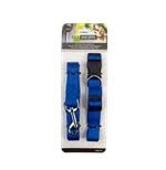 NYLON MEDIUM DOG LEASH SET BLUE