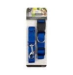 NYLON LARGE DOG LEASH SET BLUE