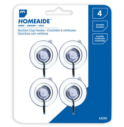 SUCTION CUP HOOKS - 4PC