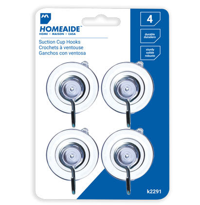 SUCTION CUP HOOKS - 4PC